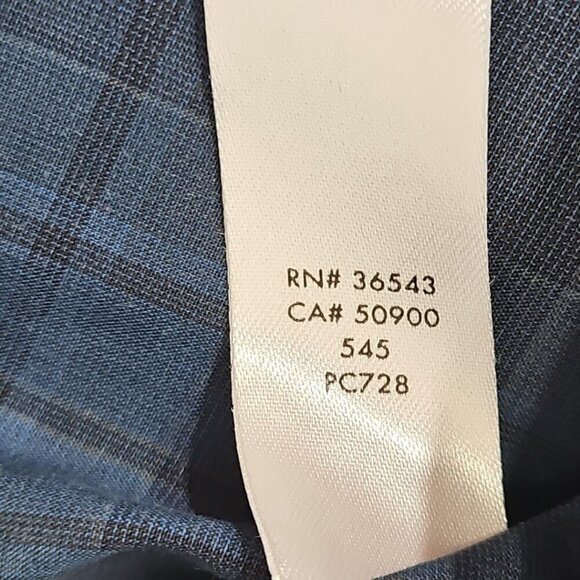 Calvin Klein Men's Large Button-Up Shirt Blue Plaid Slim Fit Long Sleeve EUC LN - Picture 7 of 14